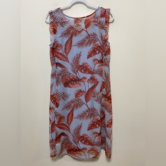 Cabi Isabel Palm Leaf Ruffle Chiffon Dress - Picture 4 of 7